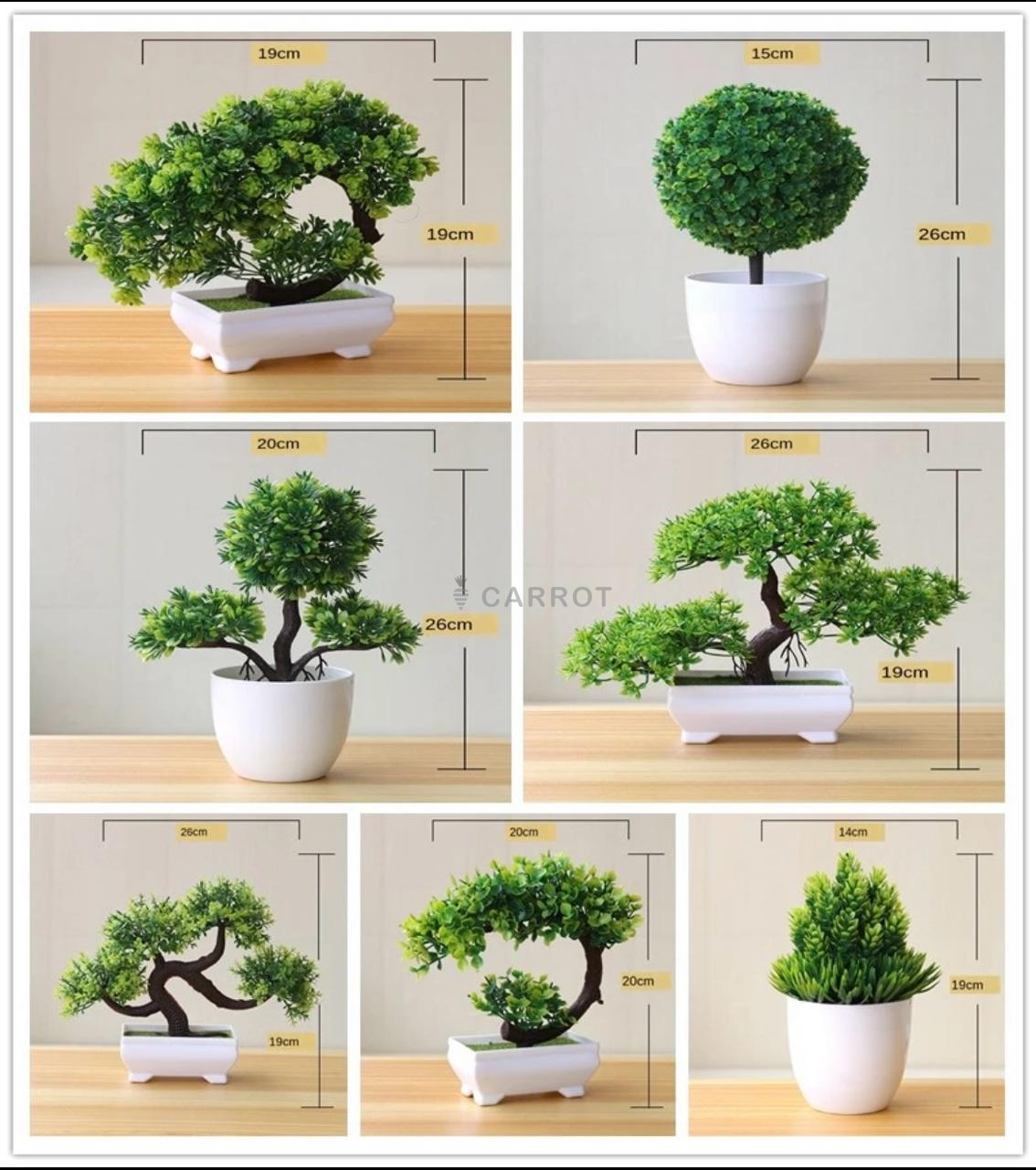 Artificial plants potted